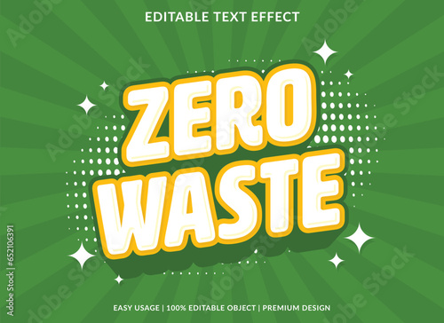 zero waste editable text effect template use for business logo and brand