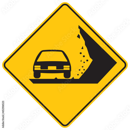 zona de derrumbes, icono, vector, símbolo, silueta, ilustración, señal de prevención, señal color amarillo, pictograma, rombo, preventivo, señales, imagen, indicar, norma,