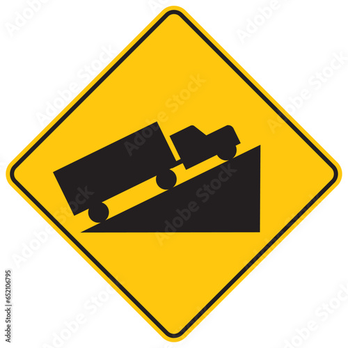 pendiente fuerte de ascenso, icono, vector, símbolo, silueta, ilustración, señal de prevención, señal color amarillo, pictograma, rombo, preventivo, señales, imagen, indicar, norma, normatividad