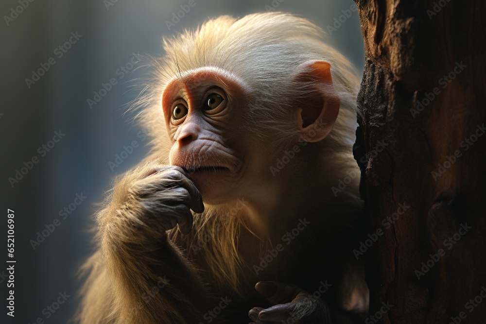 close up of a baboon, Generative AI