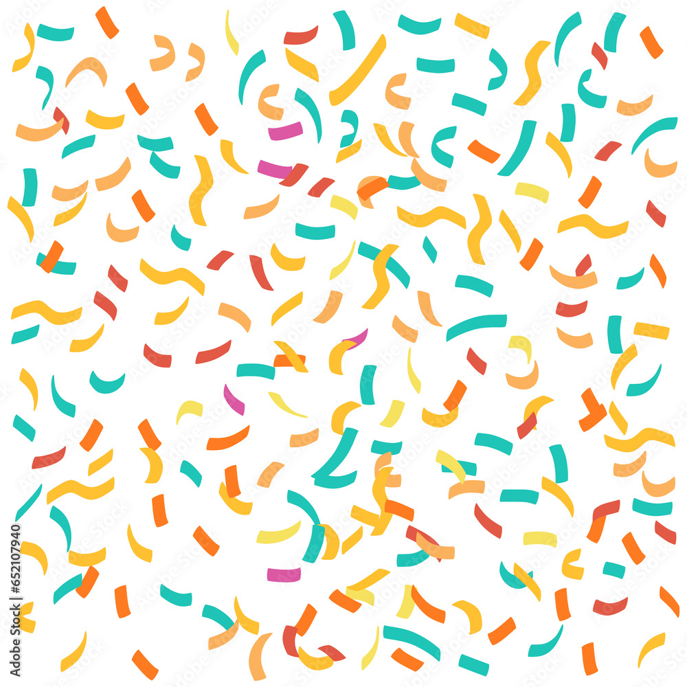 Colorful Confetti Ribbons Birthday Party Illustration Background