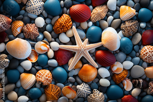 AI Generate A collection of seashells of various shapes sizes