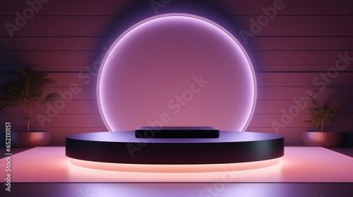 3d Modern Future Technology Podium Product Display Background