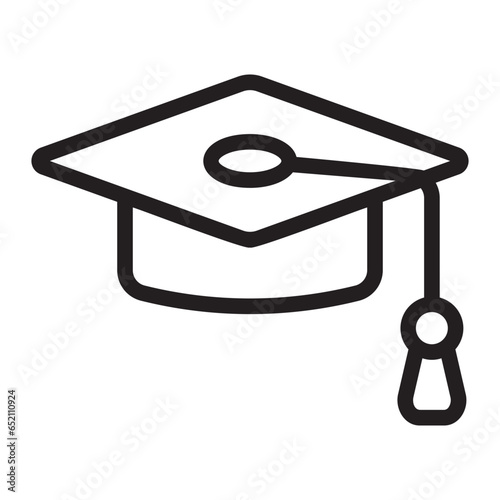 mortarboard line icon