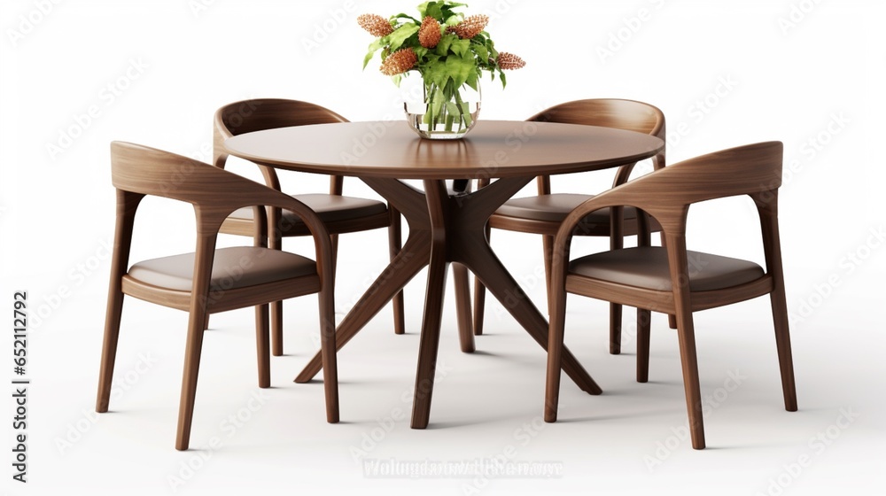 dining table realistic isolated 8k white background.Generative AI dining table realistic isolated 8k white background.Generative AI