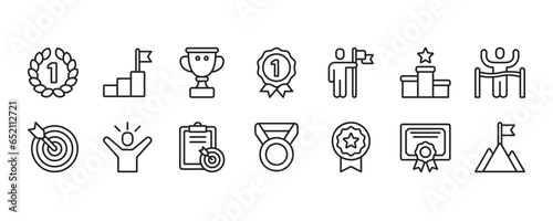Winner Icon Set. Vector Graphic Illustration.