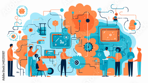 Concept vector illustration of LLM (Large Language Models).	
