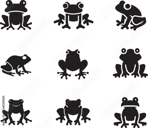 frog vector silhouette illustration black color