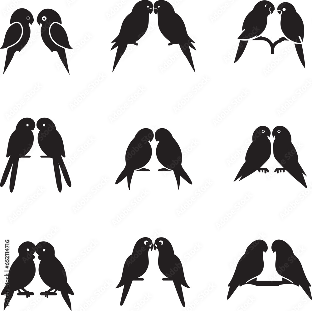 Obraz premium Lovebird vector silhouette illustration