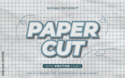 paper style editable text effect vector template 