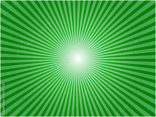 鮮やかに発光する太陽光線イメージの集中線背景素材_緑
