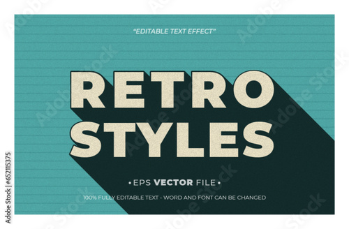Retro Styles editable text effect template vector 