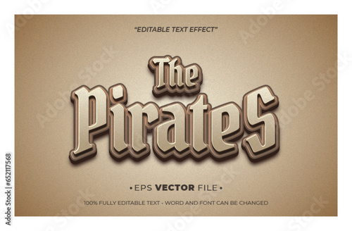 The Pirates editable text effect vector template
