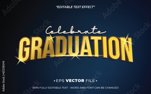 Celebrate graduation text effect editable vector template
