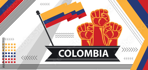 Colombia nnational day banner, Creative colombian national day Banner, Day greetings vector illustration for banners, backgrounds..eps photo