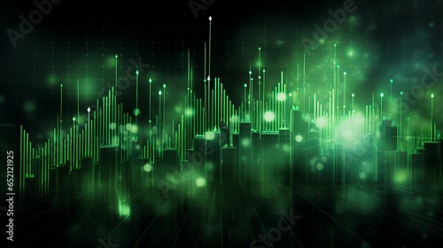 Vibrant Green Chart Signals Financial Success Indicates Bullish Market Trends and Dynamic Financial Growth.