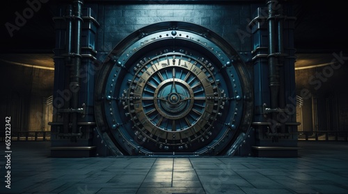 An image of a solid bank vault door with a secure appearance.