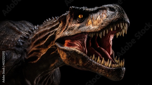 Detailed close-up of the fearsome Tyrannosaurus rex. © kept