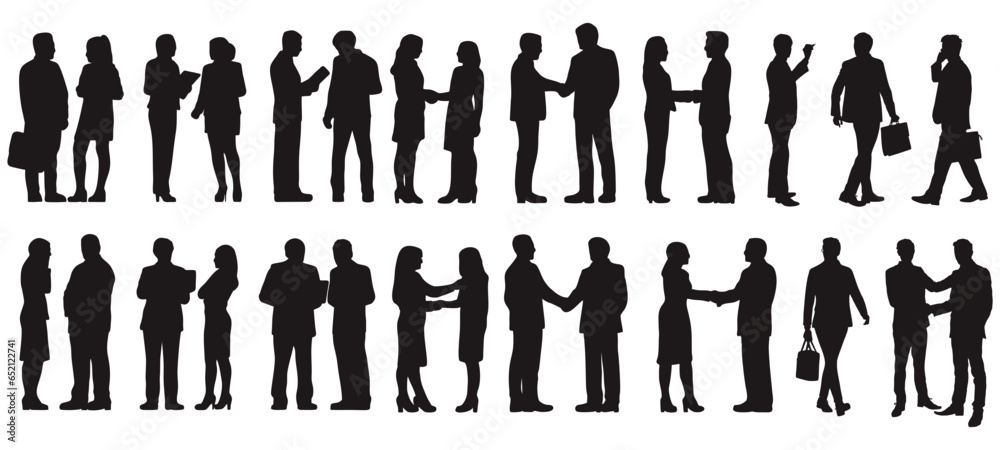 Silhouettes of office employees