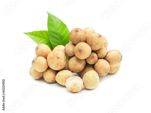 Fresh organic longkong placed isolated on white background.