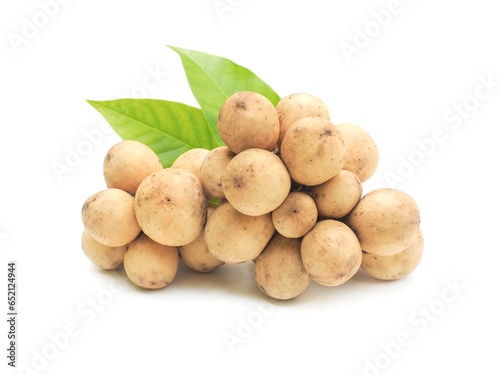 Fresh organic longkong placed isolated on white background.