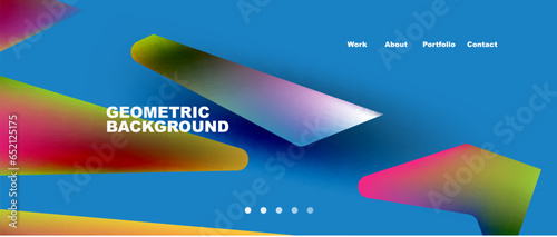 Landing page background template. Abstract geometric shapes composition. Vector illustration for wallpaper, banner, background