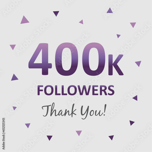 illustration for 400k followers on social media. commemorative and thank you text. 400k followers design. vector art for social networks. number of followers.