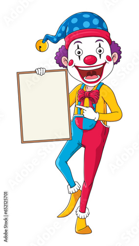 Funny Court Jester Holding a Blank Sheet