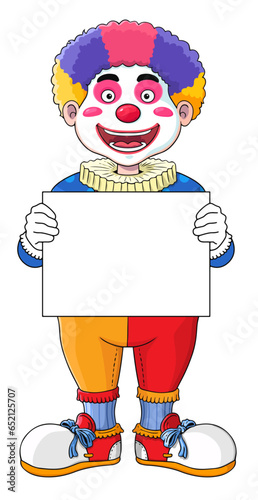 Clown Holding a Blank Sign