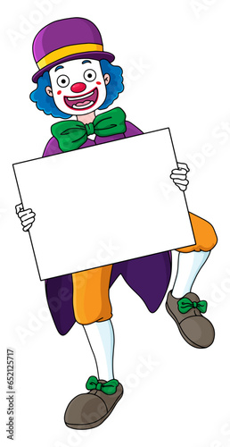 Clown Holding Empty Copy Space