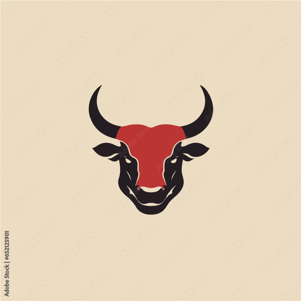 logo of bull, vector art logo of bull, vector art