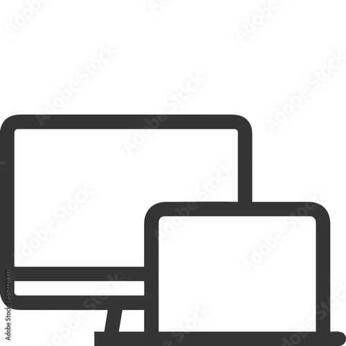 Computer technology icon symbol vector image. Illustration of the dekstop monitor display design image