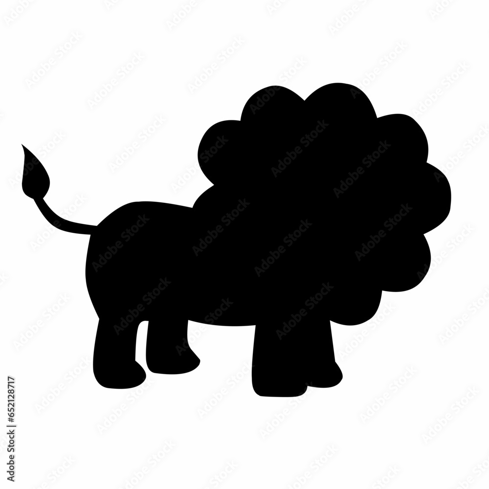 cute lion silhouette vector illustration. suitable for logos cute lion silhouette vector illustration. suitable for logos