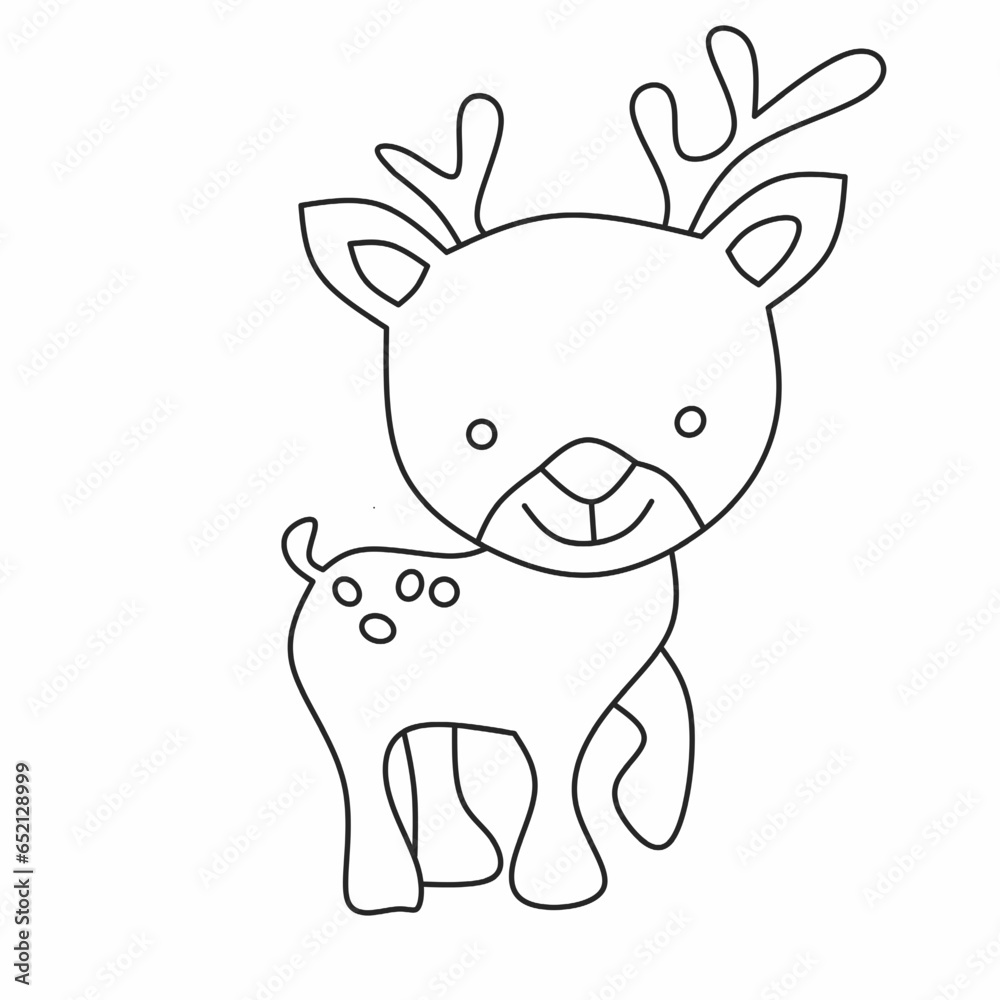 Illustration vector Cartoon cute deer isolated Illustration vector Cartoon cute deer isolated