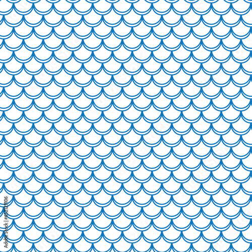 abstract geometric seamless blue fish scale pattern.