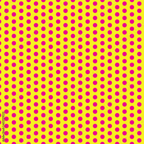 abstract geometric seamless pink dot pattern with yellow bg.