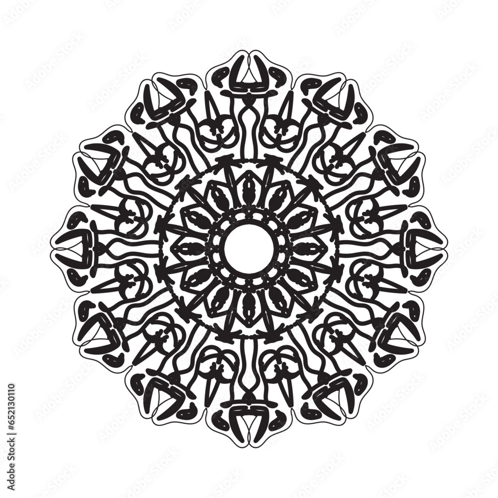Hand drawn mandala. decoration in ethnic doodle ornament.
