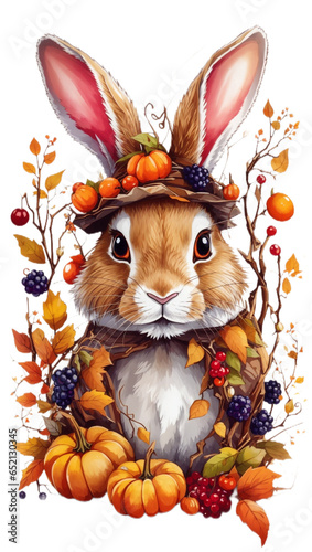 halloween easter bunny with pumpkin