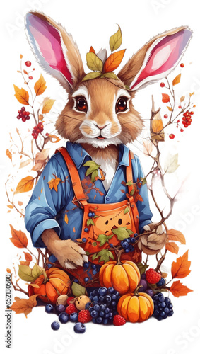 halloween easter bunny with pumpkin