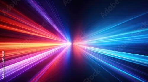 Abstract neon background speed effect, AI generated Image