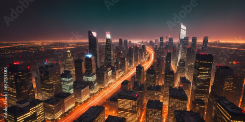 Aerial photography of modern cities at night #652133388