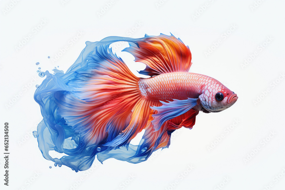 Fototapeta premium Thai betta fish on isolate white background