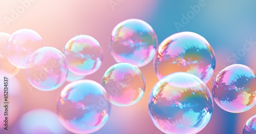 soap bubbles floating in the air