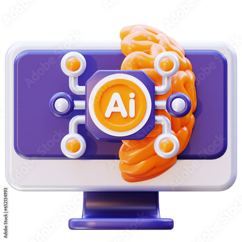 Wallpaper Mural 3d render of artificial intelligence icon Torontodigital.ca