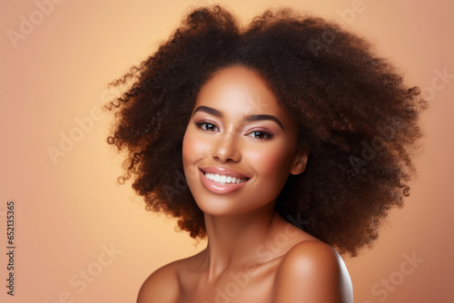 Young woman beauty face person portrait african hair