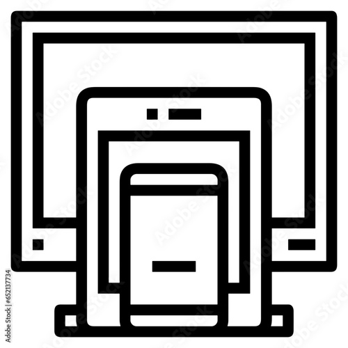 Computer technology icon symbol vector image. Illustration of the dekstop monitor display design image