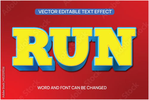 Text Effect Run Vector
