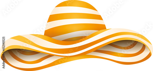 Digital png illustration of white and yellow hat on transparent background