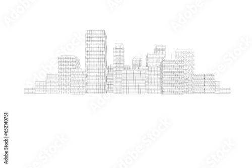Digital png illustration of black cityscape on transparent background