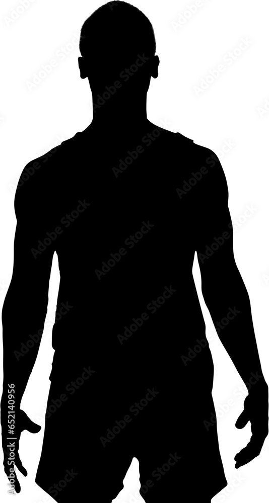 Digital png silhouette image of man looking up on transparent background